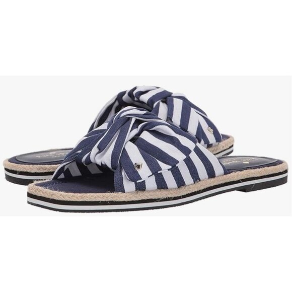 Kate Spade New York Caliana Striped Bow Espadrille Slides Sandals Size 10M NWOT - Picture 1 of 11